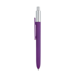 Affordable ballpoint pen with chrome tip and blue ink violet colour