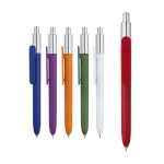 Affordable ballpoint pen with chrome tip and blue ink various colours