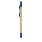 Sustainable ballpoint pen kraft paper blue ink blue colour