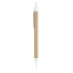 Sustainable ballpoint pen kraft paper blue ink white colour