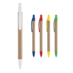 Sustainable ballpoint pen kraft paper blue ink various colours