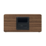 Elegant wooden speaker with amplifier as a promotional gift brown colour third view