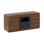 Elegant wooden speaker with amplifier as a promotional gift brown colour fourth view