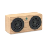 Elegant wooden speaker with amplifier as a promotional gift wood colour third main view