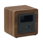 Affordable wireless wooden speaker with amp brown colour fourth view