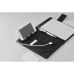 Folder with integrated power bank, USB cable & notepad, A5 black colour sixth view