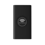 Wireless charging power bank with rubberized finish, 8,000 mAh black colour third view