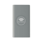 Wireless charging power bank with rubberized finish, 8,000 mAh grey colour second view