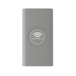 Wireless charging power bank with rubberized finish, 8,000 mAh grey colour third view