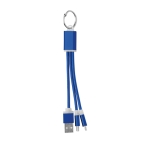 Keyring with different charging cables royal blue colour