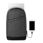 Laptop backpack made of polyester with USB port, 13'' black colour third view