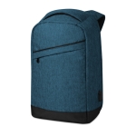 Laptop backpack made of polyester with USB port, 13'' blue colour