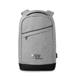 Laptop backpack made of polyester with USB port, 13'' grey colour third main view