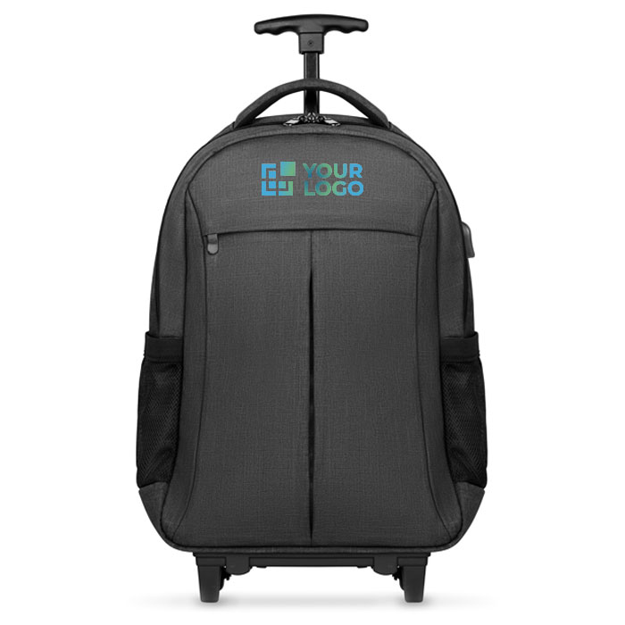 Business trolley backpack, laptop compartment, 15” view with print area