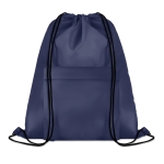 Dawstring bag with front pocket made of polyester blue colour