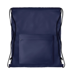 Dawstring bag with front pocket made of polyester blue colour third view