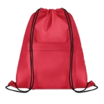 Dawstring bag with front pocket made of polyester red colour