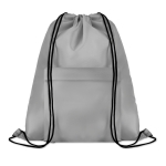 Dawstring bag with front pocket made of polyester grey colour