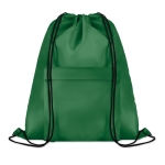 Dawstring bag with front pocket made of polyester green colour