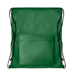 Dawstring bag with front pocket made of polyester green colour third view