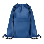 Dawstring bag with front pocket made of polyester royal blue colour