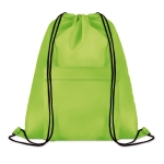 Dawstring bag with front pocket made of polyester lime colour