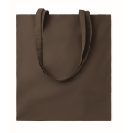 Coloured cotton shopping bag, 140 g/m2 brown colour