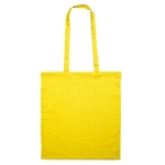 Coloured cotton shopping bag, 140 g/m2 yellow colour