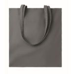 Coloured cotton shopping bag, 140 g/m2 dark grey colour