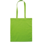 Coloured cotton shopping bag, 140 g/m2 lime colour