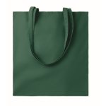 Coloured cotton shopping bag, 140 g/m2 dark green colour