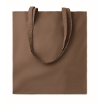 Coloured cotton shopping bag, 140 g/m2 dark brown colour