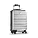 Hard-shell cabin trolley with combination lock matt silver colour