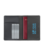 Travel wallet with space for a passport black colour view with print area