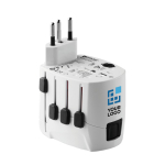 Skross brand travel plug for the travel and tourism industry white colour view with print area