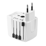 Skross brand travel plug with USB ports for worldwide travel white colour fourth view