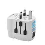 Affordable plug and USB charger white colour view with print area