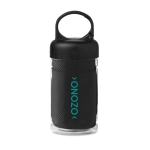 Plastic bottle with towel, 100% polyester, 300 ml black colour main view