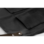 Waxed canvas apron, with pockets and leather strap for cooking black colour third view