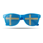 Fun fan glasses in different country flags for sports events blue colour