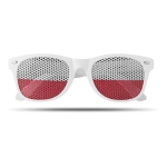 Fun fan glasses in different country flags for sports events white colour