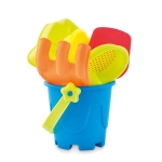 Beach toys for children with bucket, shovel, rake and 2 molds multicolour colour