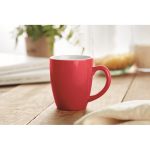 Ceramic, coloured coffee mug, for promotions, 290 ml red colour ambient view