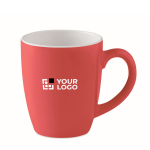 Ceramic, coloured coffee mug, for promotions, 290 ml red colour view with print area