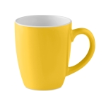 Ceramic, coloured coffee mug, for promotions, 290 ml yellow colour