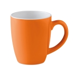 Ceramic, coloured coffee mug, for promotions, 290 ml orange colour