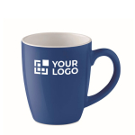 Ceramic, coloured coffee mug, for promotions, 290 ml royal blue colour view with print area