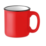 Ceramic coffee mug with a vintage look, 240 ml red colour