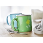 Ceramic coffee mug with a vintage look, 240 ml green colour main ambient view