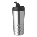 Have a thermos mug engraved in a geometric design, 280 ml matt silver colour